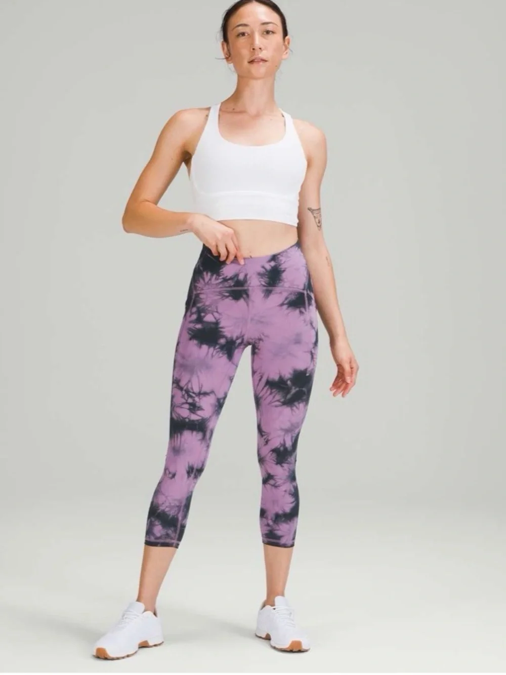 lululemon athletica Purple and Black Tie-Dye Leggings